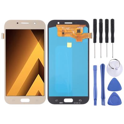 LCD-scherm en digitizer volledige assemblage (OLED-materiaal) voor Galaxy A7 (2017) A720F A720F/DS (goud)