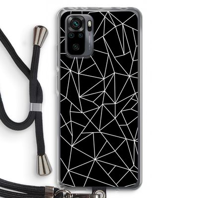 Geometrische lijnen wit: Xiaomi Redmi Note 10 Pro Transparant Hoesje met koord
