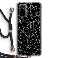 Geometrische lijnen wit: Xiaomi Redmi Note 10 Pro Transparant Hoesje met koord