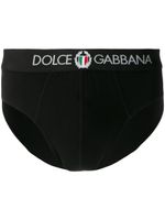 Dolce & Gabbana slip à logo brodé - Noir