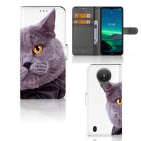Nokia 1.4 | Telefoonhoesje | Met pasjeshouder | Kat