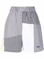 MSGM short patchwork à taille élastiquée - Blanc