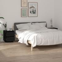 Nachtkastjes 2 st 40x35x50 cm massief grenenhout zwart