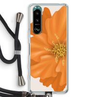 Orange Ellila flower: Sony Xperia 5 III Transparant Hoesje met koord