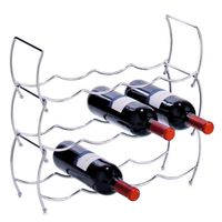 1x Zilver chroom wijnflesrek/wijnrekken stapelbaar voor 12 flessen 42 x 40 cm - Wijnrekken - thumbnail