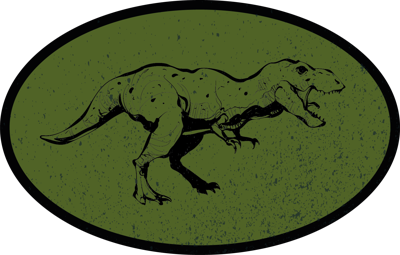 Donkere groene dino ronde vinyl tapijt