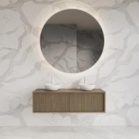 Onderkast Gliss Design Heronimus 120x45x35 cm 2 Laden Met Topplaat Ash Grey