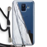 Gestreepte marmer: Samsung Galaxy A6 (2018) Transparant Hoesje met koord