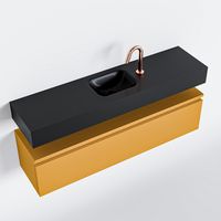 Toiletmeubel Mondiaz Andor | 120 cm | Meubelkleur Ocher | Lex vrijhangend wastafel Urban Midden | 1 kraangat