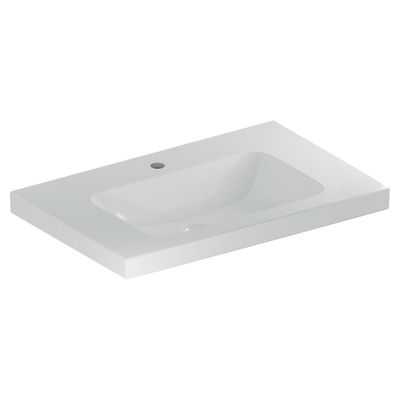 Geberit iCon Light wastafel 75x48 cm, 1 kraangat, zonder overloop, met aflegvlak en KeraTect, wit Geberit iCon Light wastafel 75x48 cm, 1 kraangat, zonder overloop, met aflegvlak en KeraTect, wit