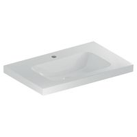 Geberit iCon Light wastafel 75x48 cm, 1 kraangat, zonder overloop, met aflegvlak en KeraTect, wit - thumbnail
