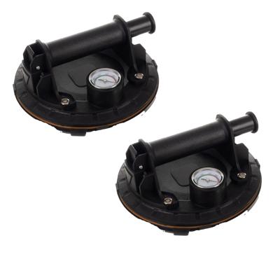 Bigstren Glas/tegel zuignap - 2x - met vacuumpomp/manometer - draagkracht 200 kilo - D20 cm
