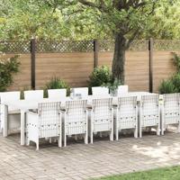 Tuin Eetset 13 pcs Wit Polt riet