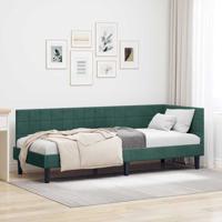 Hoekbedframe met hoofdeinde Donkergroen 80 x 200 cm Fluweel