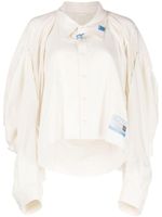 Maison MIHARA YASUHIRO chemise en coton à patch logo - Blanc