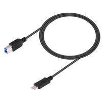 USB-C 3 1/type-C male naar USB BM data kabel lengte: 1M