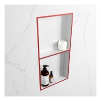 Wandnis Solid Surface Easy | In- en opbouw | 30x60x8 cm | 2 vakken | Fire/Talc Wandnis Solid Surface Easy | In- en opbouw | 30x60x8 cm | 2 vakken | Fire/Talc