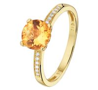 TFT Ring Citrien En Diamant 0.05ct H SI Geelgoud