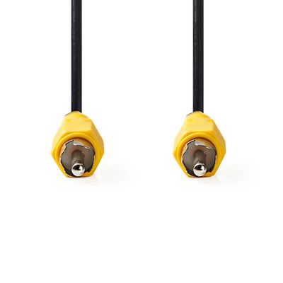 Nedis Composiet Videokabel | RCA Male | RCA Male | Vernikkeld | 480p | 10.0 m | Rond | PVC | Zwart | Label - CVGL24100BK100