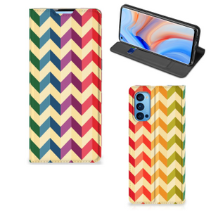 OPPO Reno4 Pro 5G Hoesje met Magneet Zigzag Multi Color