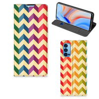 OPPO Reno4 Pro 5G Hoesje met Magneet Zigzag Multi Color