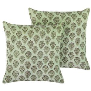 Beliani-RUNGIA -Sierkussen set van 2-Groen-45 x 45 cm-Fluweel