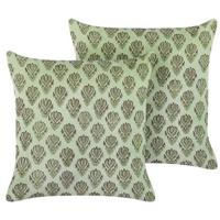 Beliani-RUNGIA -Sierkussen set van 2-Groen-45 x 45 cm-Fluweel - thumbnail