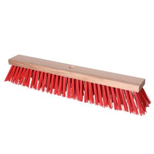 Bezemkop - Elaston - rood - hout - hard/extra stevig - 60 cm - 24mm - straatbezem/buitenbezem