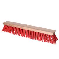 Bezemkop - Elaston - rood - hout - hard/extra stevig - 60 cm - 24mm - straatbezem/buitenbezem