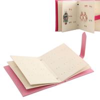 Boekvorm creatieve draagbare oor Stud Oorbellen display rack sieraden opbergdoos (roze)