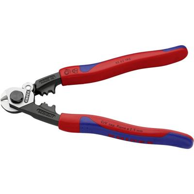 Knipex Knipex-Werk 95 62 190 Draadkabelschaar Geschikt voor (striptechniek) Aluminium- en koperkabel, een- en meerdraads, Middelharde draadkabel 7 mm 10 mm² 7