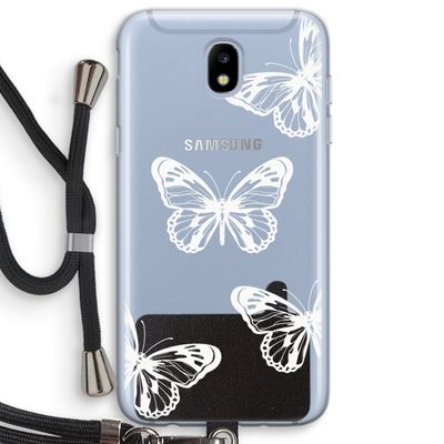 White butterfly: Samsung Galaxy J5 (2017) Transparant Hoesje met koord