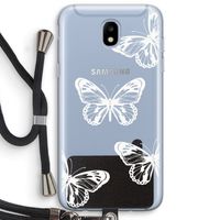 White butterfly: Samsung Galaxy J5 (2017) Transparant Hoesje met koord