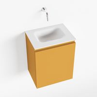 Toiletmeubel Mondiaz Olan | 40 cm | Meubelkleur Ocher | Lex wastafel Talc Midden | Zonder kraangat
