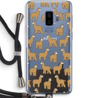 Alpacas: Samsung Galaxy S9 Plus Transparant Hoesje met koord