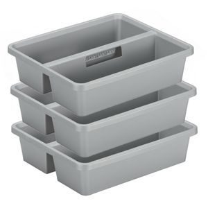 Sunware organiser - 3 stuks - kunststof - 44 x 35 cm - grijs - 2 vakken