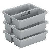 Sunware organiser - 3 stuks - kunststof - 44 x 35 cm - grijs - 2 vakken