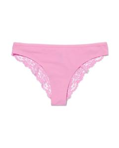 HEMA Dames Brazilian Katoen Met Kant Fluor Roze (fluor roze)