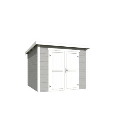 Blokhut Mila 250x250 Platinum Grey-Wit - Outdoor life