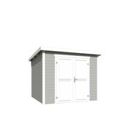 Blokhut Mila 250x250 Platinum Grey-Wit - Outdoor life