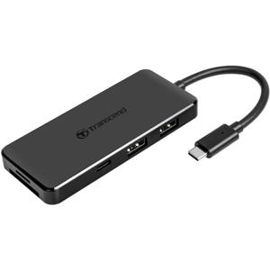 Transcend TS-HUB5C USB 2.0-hub Met ingebouwde SD-kaartlezer, Met USB-C stekker, Met snellaadpoort Zwart