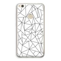Geometrische lijnen zwart: Huawei Ascend P8 Lite (2017) Transparant Hoesje