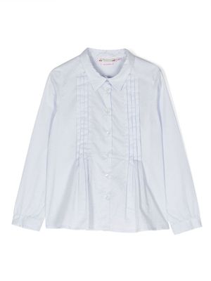 Bonpoint t-shirt en coton à détails plissés - Bleu