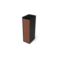 Xilta brievenbus zwart met padoukafwerking 300x400x1100 mm - Geroba