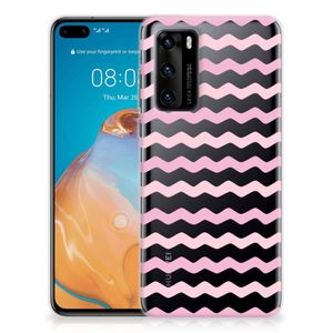 Huawei P40 TPU bumper Waves Roze