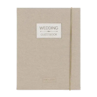 Pimpelmees Wedding Guestbook Mono Luxe Linnen Warm Nude