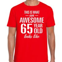 Awesome 65 year / 65 jaar cadeau t-shirt rood heren 2XL  - - thumbnail