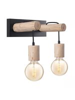 Light depot - wandlamp Billy 2 lichts - hout / metaal - Outlet