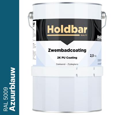Holdbar Zwembadcoating Azuurblauw (RAL 5009) 2,5 kg
