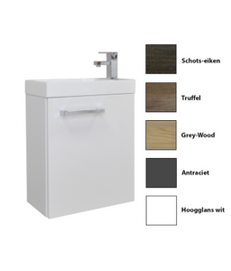 Sanicare Q40 toiletmeubel met spiegel 40 cm grey-wood